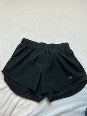 Nike Black Athletic Running Shorts with Reflective Swoosh